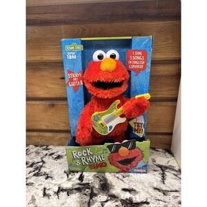 Sesame Street Rock & Rhyme Elmo 14" Plush With Guitar Sings In English & Spanish